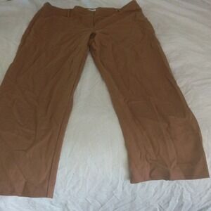 Ann Taylor Loft The Riviera Slim Brown Felt/Textured Dress Work Pants, Size 14